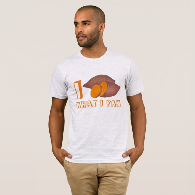 Jag är Yam Yams Food Sweet Potato Food Tee Shirt (Hel framsida)