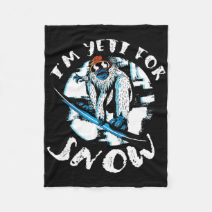 Jag är Yeti för Snö Bigfoot Sasquatch Snowboarding Fleecefilt