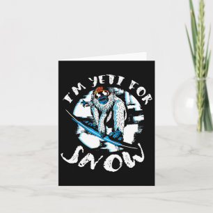 Jag är Yeti för Snö Bigfoot Sasquatch Snowboarding Kort