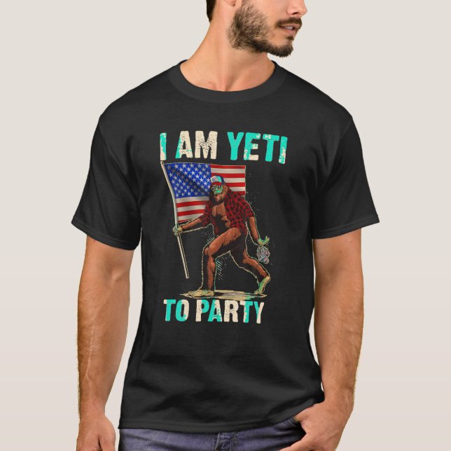 Jag är Yeti till Party 4 juli måndag. T Shirt (Framsida)