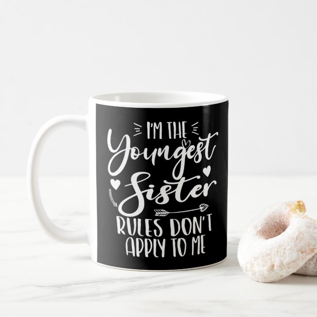 Jag är yngsta syster Sarcasm Älskare Söt syster Kaffemugg (Med munk)