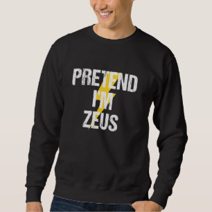 Jag är Zeus Costume Grekiska Gud Halloween fest Lång Ärmad Tröja