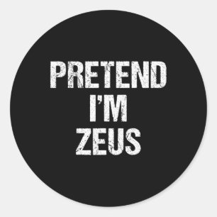 Jag är Zeus Costume Grekiska Gud Halloween fest Runt Klistermärke