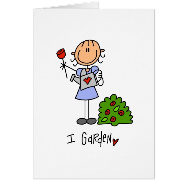 Jag arbeta i trädgården hälsningskort (Framsidan)