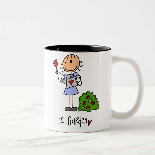 Jag arbeta i trädgården Två-Tonad mugg (Höger)
