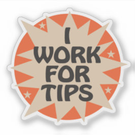 Jag arbetar för tips med Starburst Design Klistermärken