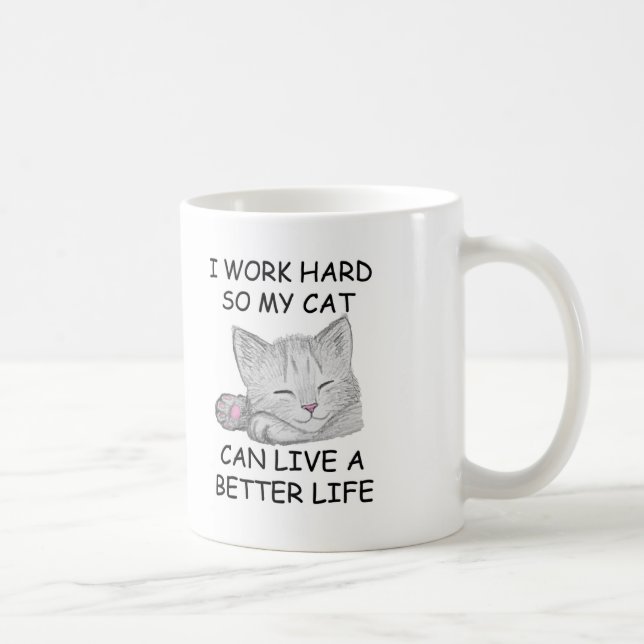 Jag arbetar hårt kaffemugg (Höger)