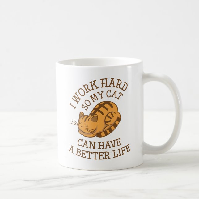 Jag arbetar hårt kaffemugg (Höger)