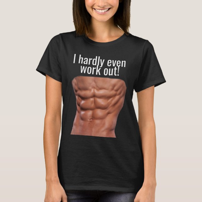 JAG ARBETAR INTE ENS! ABS FUNNY T SHIRT (Framsida)