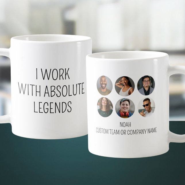Jag arbetar med absolut förklaring 6 Photo Office  Kaffemugg (I Work With Absolute Legends 6 Photo Office Team Coffee Mug
)