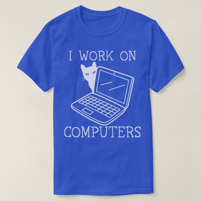 Jag arbetar med datorer som ger dig lite mat på bä t shirt (Design framsida)