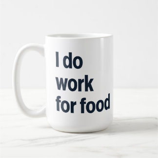Jag arbetar med mat kaffemugg