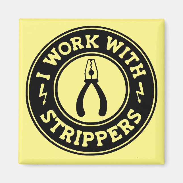 Jag arbetar med strippor #USAPatriotGraphics © Magnet (Framsidan)