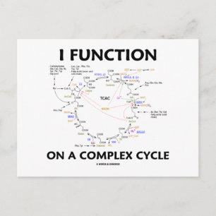 Jag arbetar på en komplex cykel (Krebs Cycle Humor Vykort