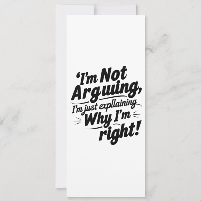 Jag argumenterar inte Inbjudan" Inbjudningar (Framsida)