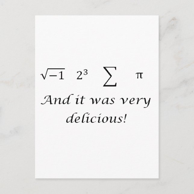 Jag åt lite paj matte skjorta vykort (Framsida)