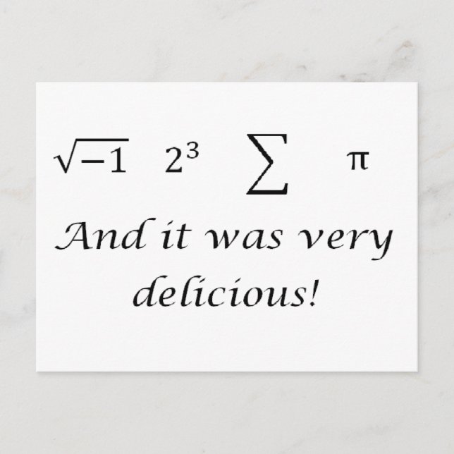 Jag åt lite paj matte skjorta vykort (Framsida)