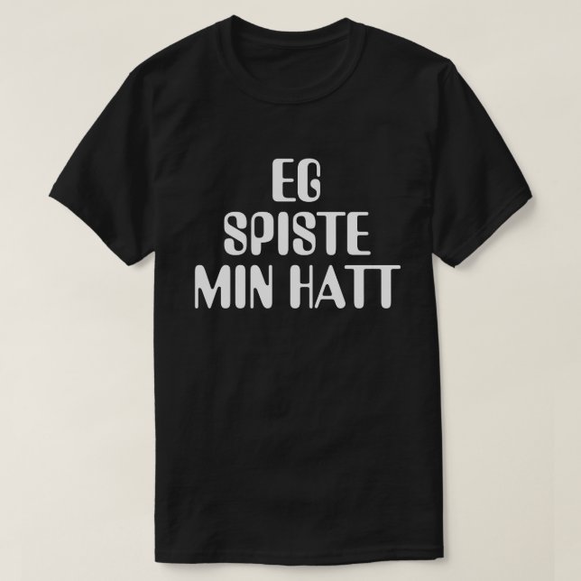 Jag åt min hatt i norsk svart tee shirt (Design framsida)