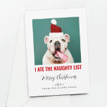 Jag Ate Naughty List Funny Pet Hund Cat Photo Julkort<br><div class="desc">Ett julkort i roligt som visar din berömvärda vän av håriget (hund,  katt,  spindel,  spelar ingen roll) och säger "Jag åt den dåliga listan".</div>