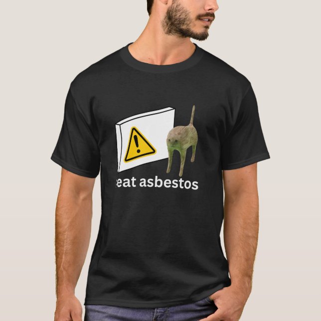 Jag äter asbest, finkorkad katthalt t shirt (Framsida)