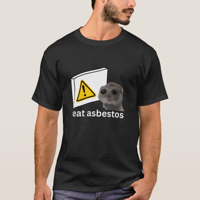 Jag äter asbest, finnun Ledsen Hamster Meme T Shirt (Framsida)