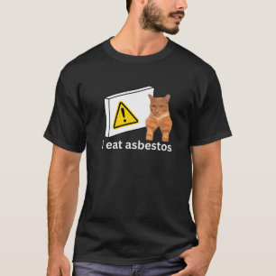 Jag äter asbest Lustigt Curma Cat Meme Premium T Shirt