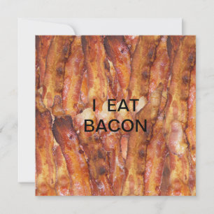 Jag äter Bacon Text med bakgrund Inbjudningar