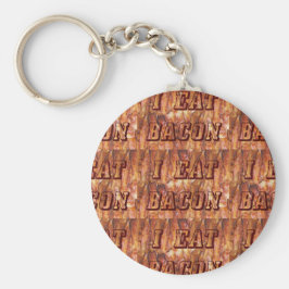 Jag äter Bacon Text med bakgrund Nyckelring