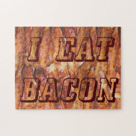 Jag äter Bacon Text med bakgrund Pussel