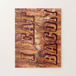 Jag äter Bacon Text med bakgrund Pussel