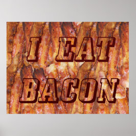Jag äter bacontext med bakgrund poster