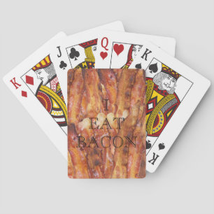 Jag äter bacontext med bakgrund spelkort