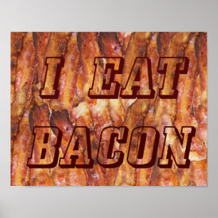 Jag äter bacontext med liten bakgrund poster