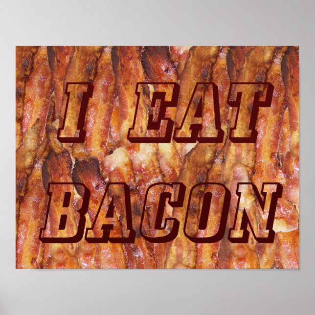 Jag äter bacontext med liten bakgrund poster (Framsidan)