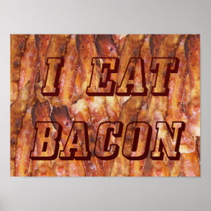 Jag äter bacontext med liten bakgrund poster