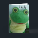 JAG ÄTER BARA FLIES=BIRTHDAY HUMOR KORT<br><div class="desc">Den här lilla Frog är så trött på att äta flugor,  för det är dags för BIRTHDAY CAKE :) Skicka kortet till din födelsedagsvän eller släkting i dag!</div>