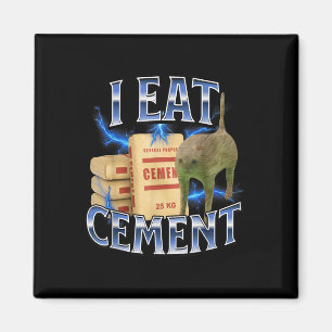 Jag äter cement förbannad katt rolig märkligt spec magnet
