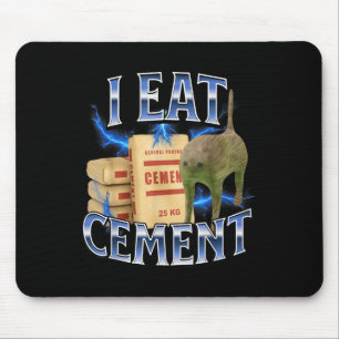 Jag äter cement förbannad katt rolig märkligt spec musmatta