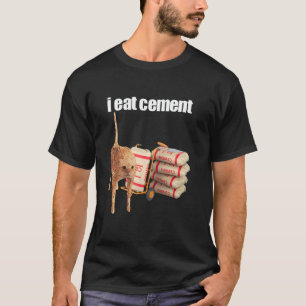 Jag äter cement förbannad katt rolig märkligt spec t shirt