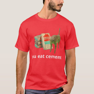 Jag äter cement förbannad katt rolig udda specifik t shirt