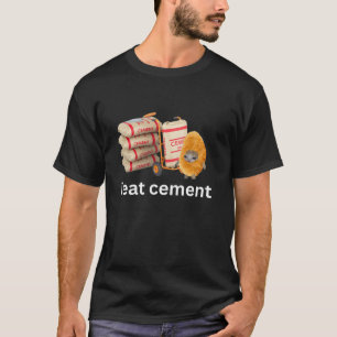 Jag äter Cement Funny Cursed Gråter Kat Meme T Shirt