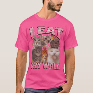 Jag äter cement rolig katt meme bootleg tjej t shirt