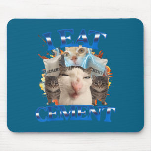 Jag äter cement Roligt kattmeme Män Kvinnor Barn H Musmatta