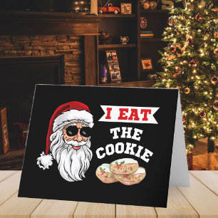 Jag äter Cookie Funny Dirty Joke Santa Helgkort