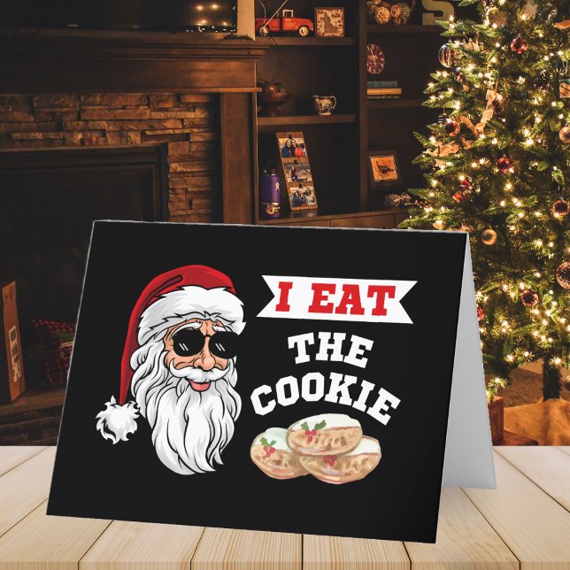 Jag äter Cookie Funny Dirty Joke Santa Helgkort (I Eat The Cookie Funny Dirty Joke Santa Christmas Holiday Card
)