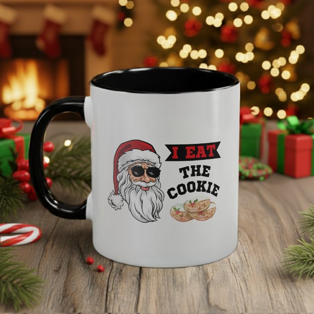 Jag äter Cookie Funny Dirty Joke Santa Mugg (I Eat The Cookie Funny Dirty Joke Santa Christmas Mug
)