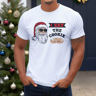 Jag äter Cookie Funny Dirty Joke Santa T Shirt