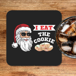 Jag äter Cookie Funny Dirty Joke Santa Underlägg Papper Kvadrat