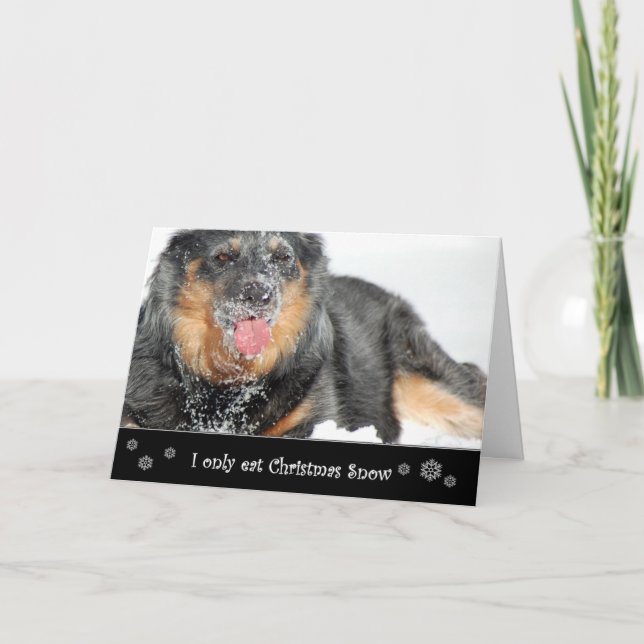 Jag äter endast julsnö helgkort (Framsida)