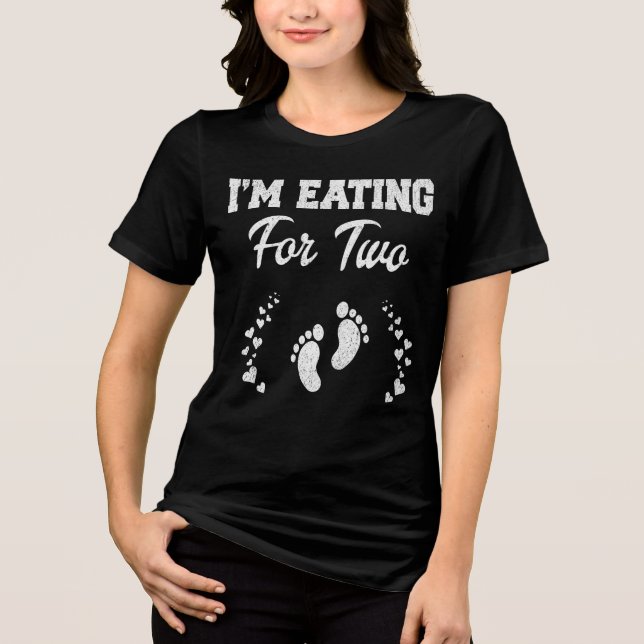Jag äter för två fina Mors dag T Shirt (Framsida)